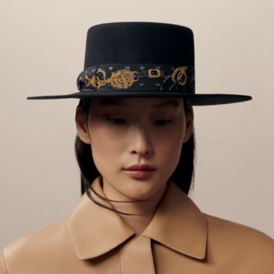 ハット 《ベティ》 エクスリブリス - ブラック | Hermès - エルメス